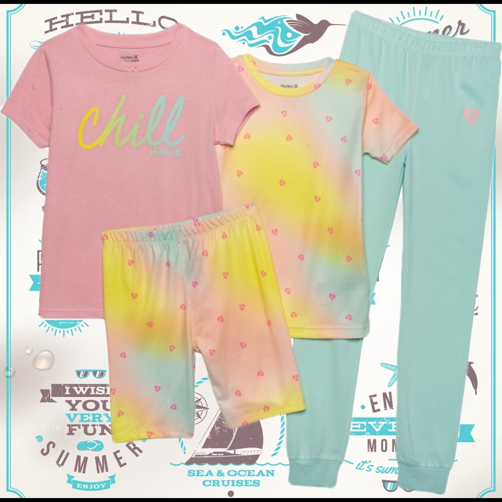 Girls Hurley “Chill” 4pc. Sleepwear Set